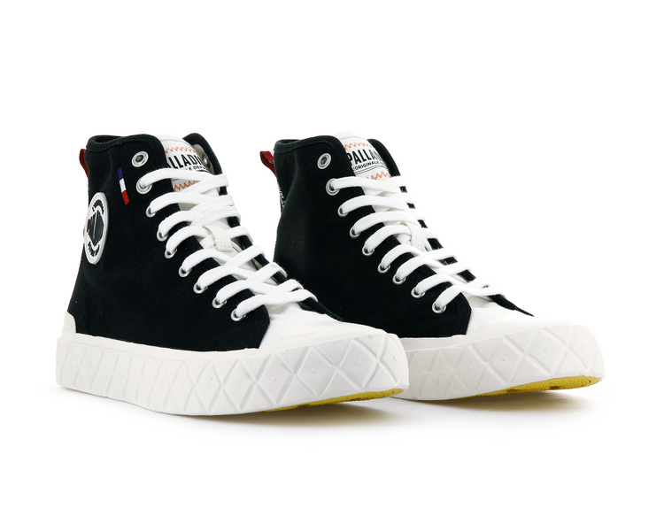 77015-030-M | PALLA ACE CANVAS MID | BLACK/MASHMALLLOW