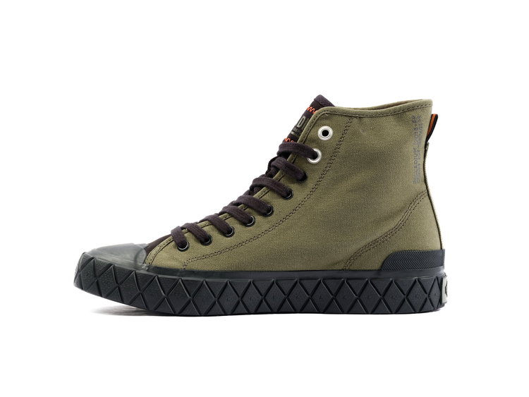 77015-361-M | PALLA ACE CANVAS MID | OLIVE NIGHT/BLACK