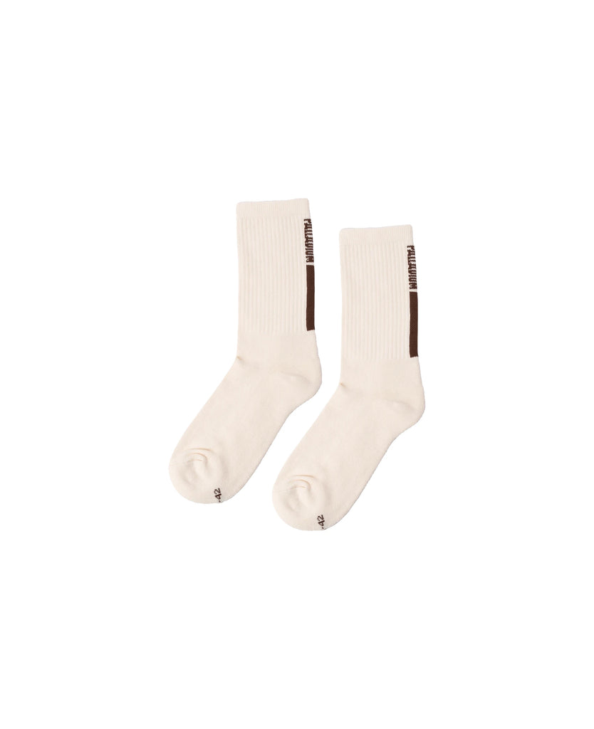 SX7472-156 | STRIPE LOGO SOCKS | VANILLA