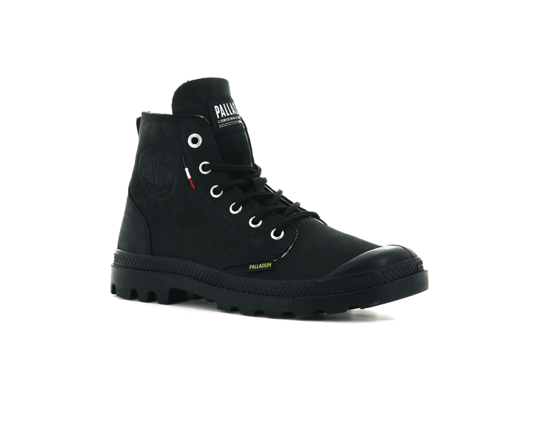 Palladium pampa hi leather black sales